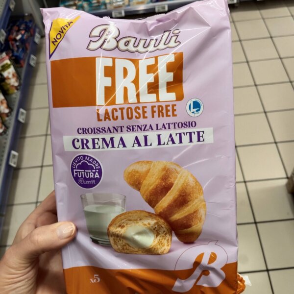Bauli Croissant bez laktózy bez laktózy s mliečnou náplňou 5 x 45 g Croissant s bezlaktózovou mliečnou náplňou - Prirodzene kysnutý pečený výrobok