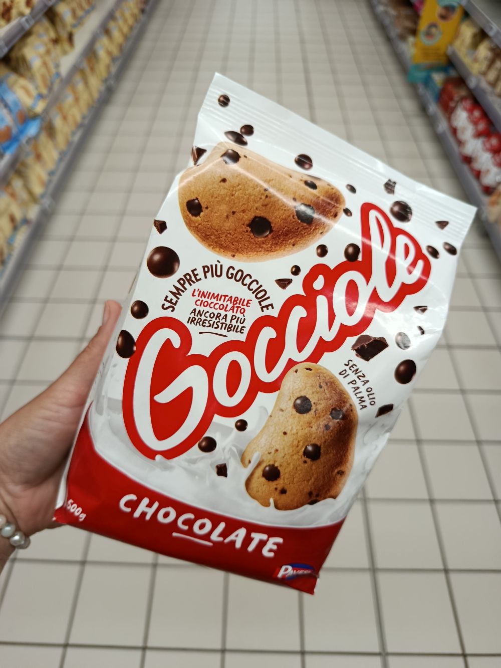 Pavesi Gocciole čokoládové sušienky s čokoládovými lupienkami, 500g