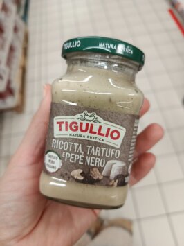 Mousey shop pesto hľuzovka a ricota Tigullio pesto ricotta, hľuzovka a čierne korenie, 185g