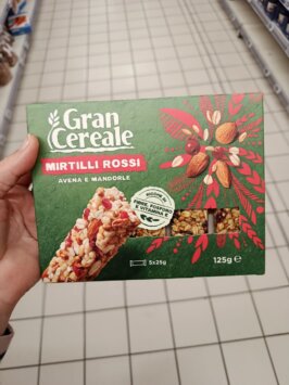 Mousey shop tyčinky mandľové Gran Cereale brusnicové cereálne tyčinky, 125g