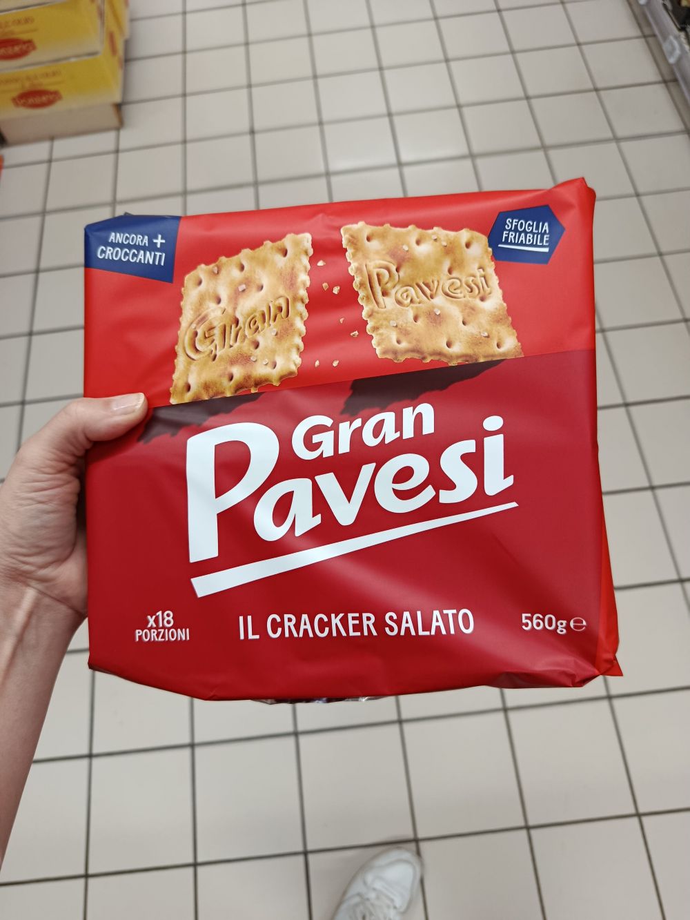 Slané krekry Gran Pavesi zo 100 % talianskej pšenice, červené, 560g