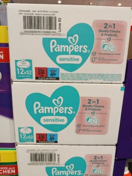 Pampers utierky mousey shop sensitiv Pampers vlhčené utierky sensitiv, 12x52ks