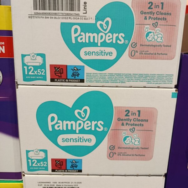 Pampers utierky mousey shop sensitiv Pampers vlhčené utierky sensitiv, 12x52ks