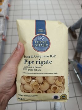 Terre D'Italia cestoviny Pipe rigate, 500g
