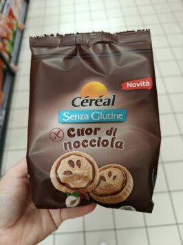 bez glutenu sušienky mousey shop Céréal Cuor di Nocciola kakaové sušienky, 160g