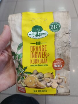 bylinkové cukríky z rakúska mousey shop WILLI DUNGL Bio cukríky pomaranč, zázvor a kurkuma, 65g
