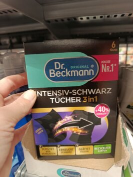 dr beckman utierky na čierne prádlo mousey shop Dr. Beckmann Intensive Black Wipes 3v1, farbiace obrúsky, 6 obrúskov