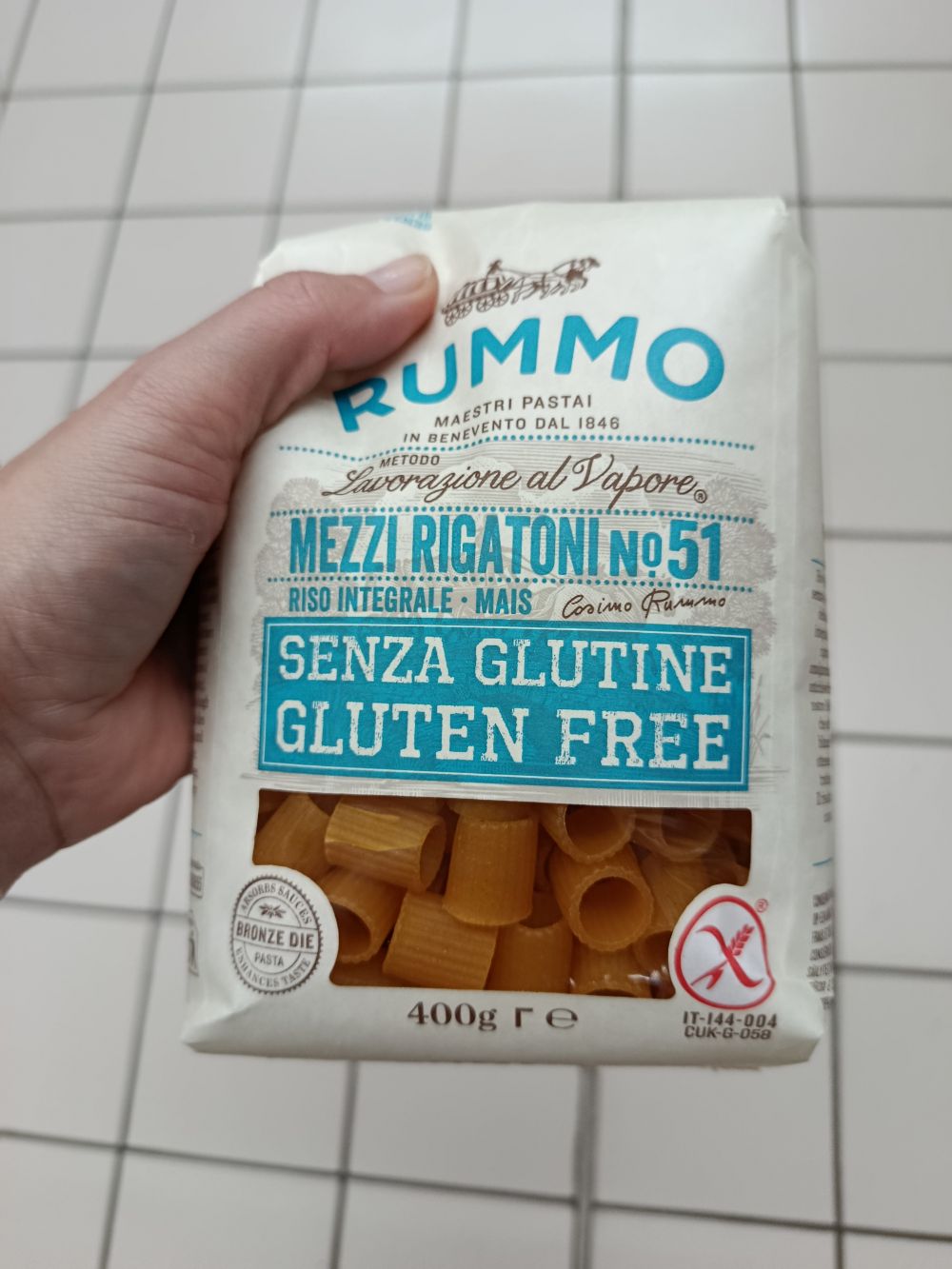 Rummo bezlepkové Mezzi Rigatoni č. 51, 400g