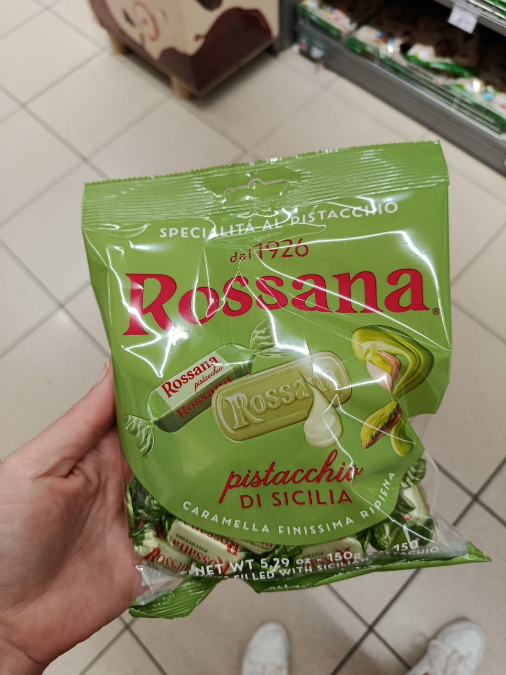 Rossana jemné plnené cukríky so sicílskymi pistáciami, 150g