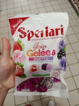 talianske želé cukríky duetto mousey shop Sperlari Gran želé cukríky jahoda-ružová, ostružina-fialová, 150g