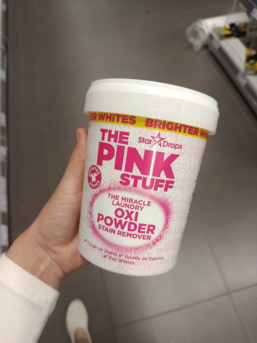 The Pink Stuff Oxi odstraňovač škvŕn na biele prádlo + overený návod na odstránenie najodolnejších fľakov, 1kg