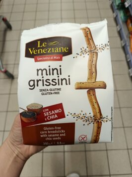 grissini talianske mosuey shop Le Veneziane bezlepkové grissini so sézamom a chia semienkami, 250g